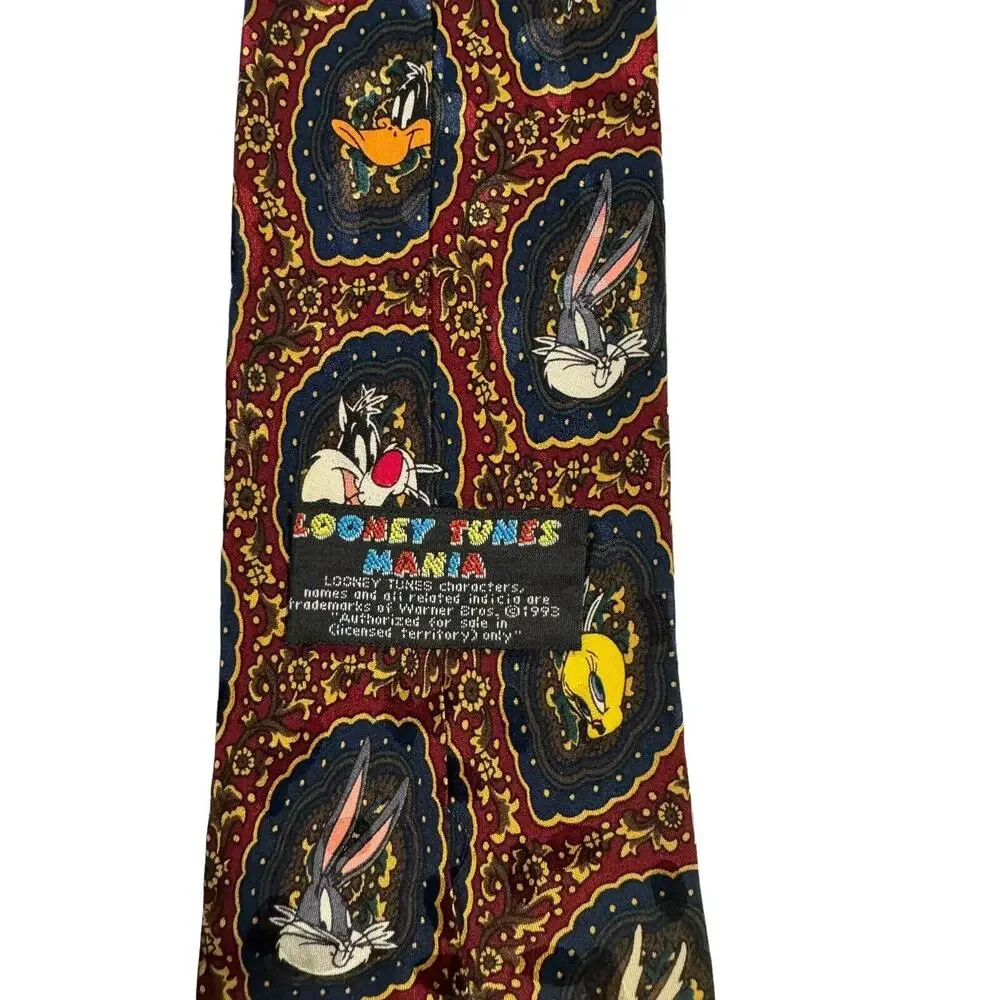 Looney Tunes Mania Portraits Bugs Bunny Daffy Sylvester Vintage Necktie